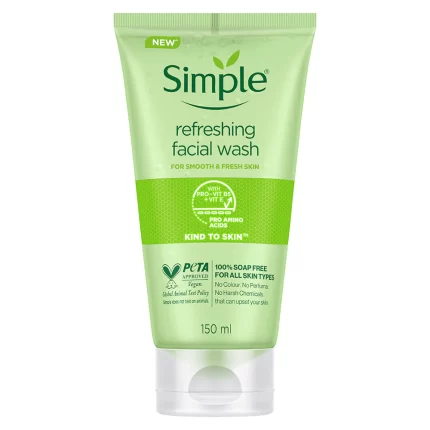 This refreshing 100% soap-free, vegan face wash removes dirt, oil and impurities, leaving skin feeling refreshed and revived. No colours, no perfume, no harsh chemicals that can upset your skin. Perfect for even the most sensitive skin.
