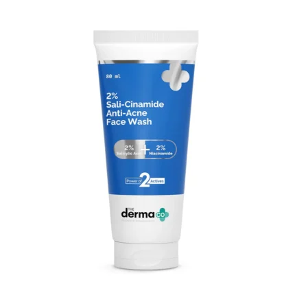 The Derma Co Sali-Cinamide Anti-Acne with 2% Salicylic Acid & 2% Niacinamide Face Wash 80ml
